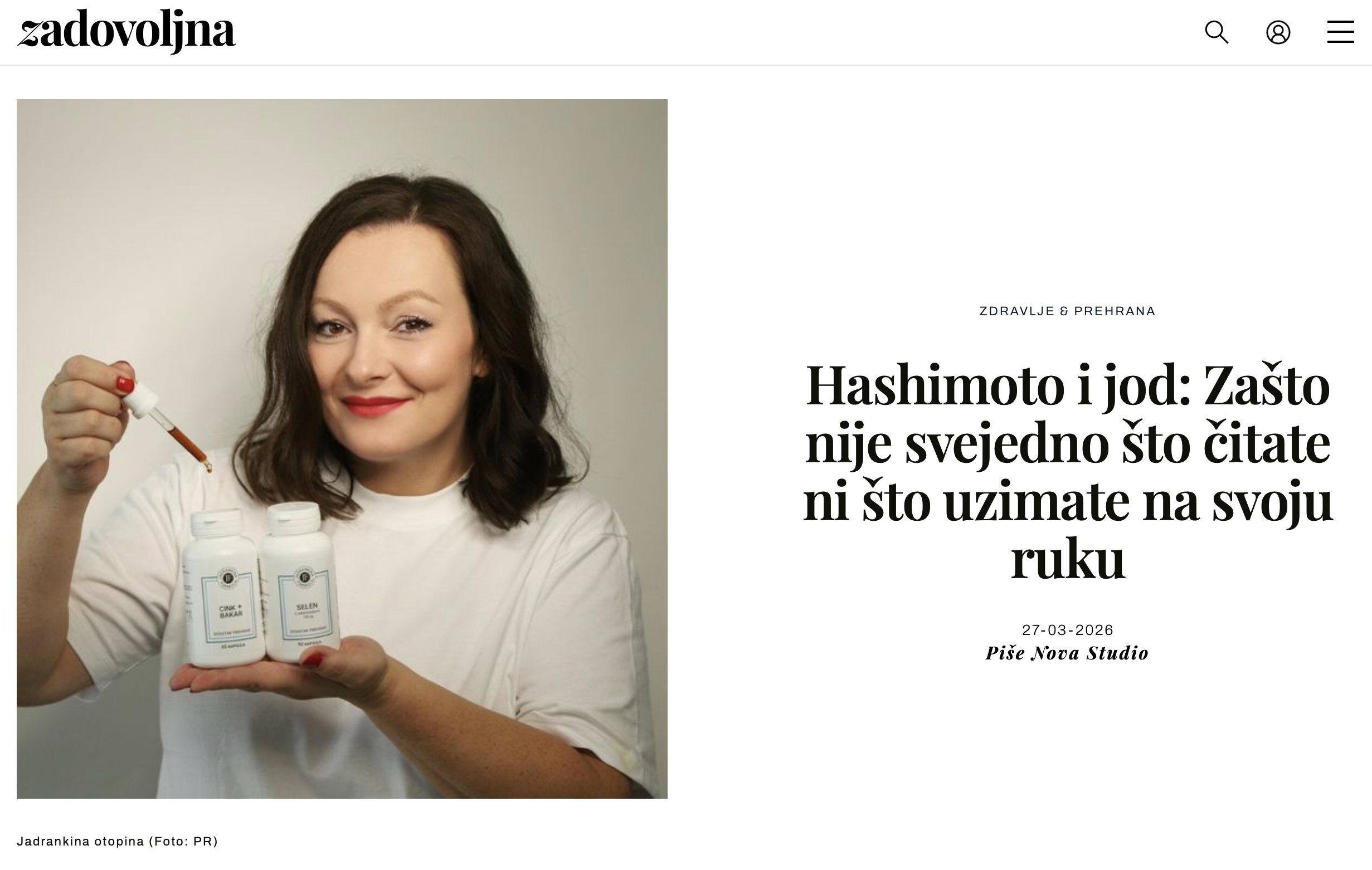 Izvor: Zadovoljna.dnevnik.hr - Hashimoto i jod